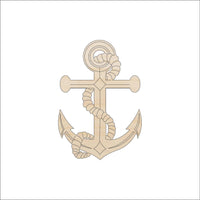 Anchor Wood Craft Shape – Laser Cut Baltic Birch Unfinished DIY Wood Art Supplies ANC17 - The Wood Shape Store