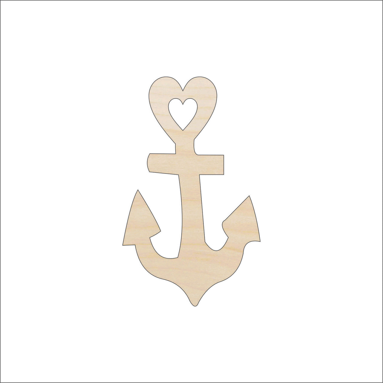 Anchor Wood Craft Shape – Laser Cut Baltic Birch Unfinished DIY Wood Art Supplies ANC18 - The Wood Shape Store