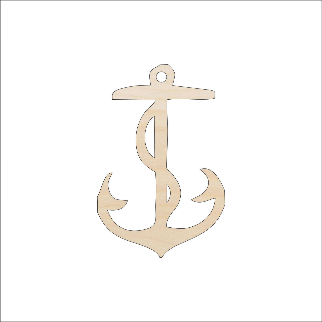 Anchor Wood Craft Shape – Laser Cut Baltic Birch Unfinished DIY Wood Art Supplies ANC1 - The Wood Shape Store