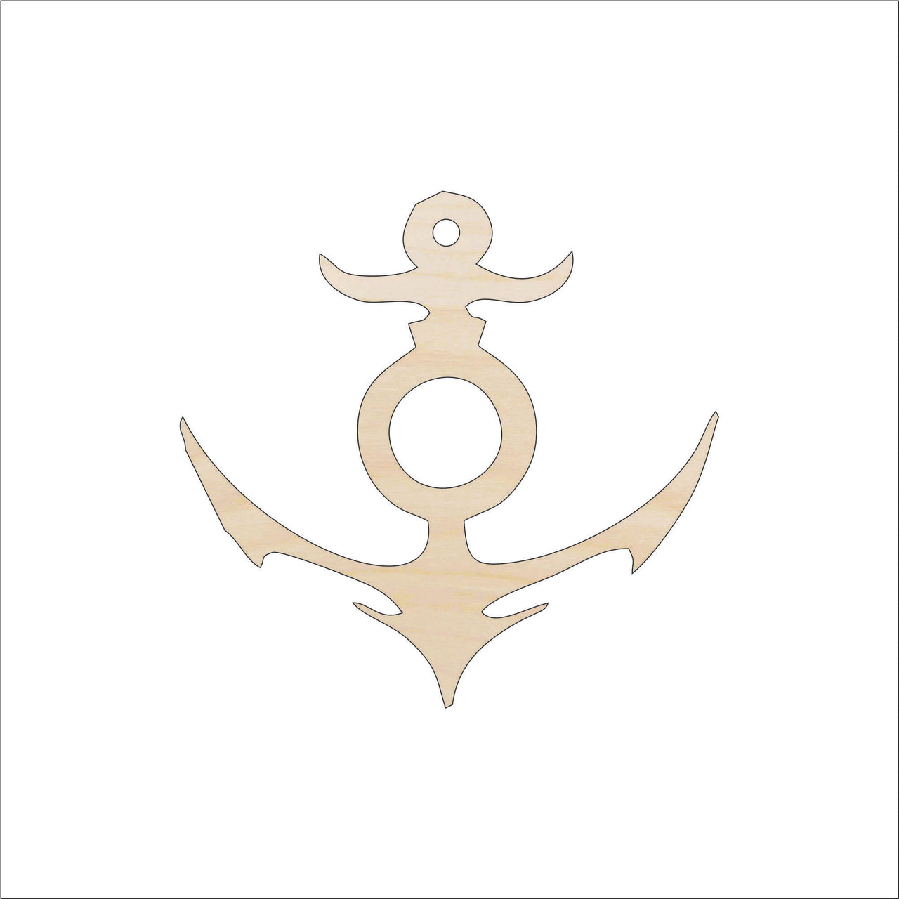 Anchor Wood Craft Shape – Laser Cut Baltic Birch Unfinished DIY Wood Art Supplies ANC9 - The Wood Shape Store