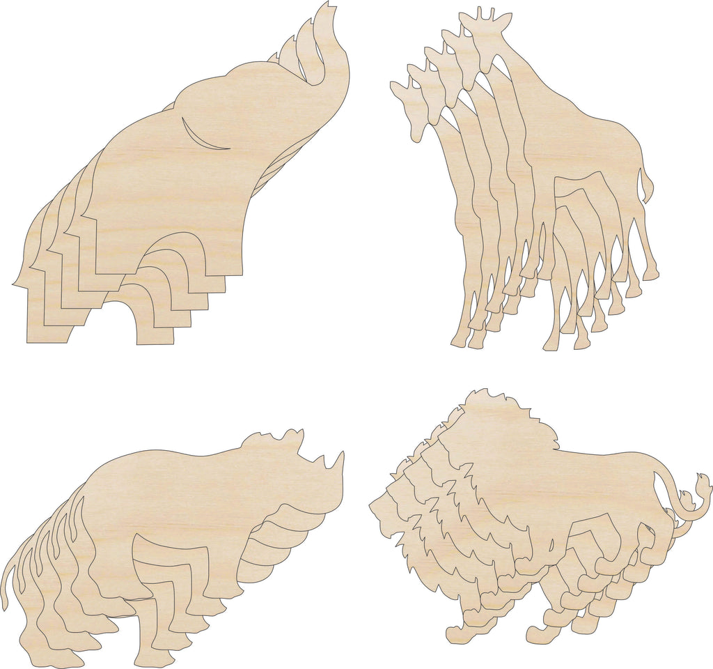 Pack of Animals - Laser Cut Out Unfinished Wood Craft Shapes PK1
