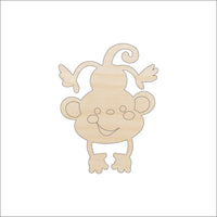 Cute Monkey Wood Craft Shape – Laser Cut Baltic Birch Unfinished DIY Wood Art Supplies APE13 - The Wood Shape Store
