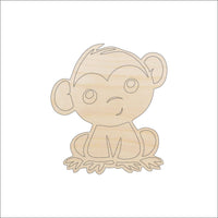 Cute Monkey Wood Craft Shape – Laser Cut Baltic Birch Unfinished DIY Wood Art Supplies APE2 - The Wood Shape Store