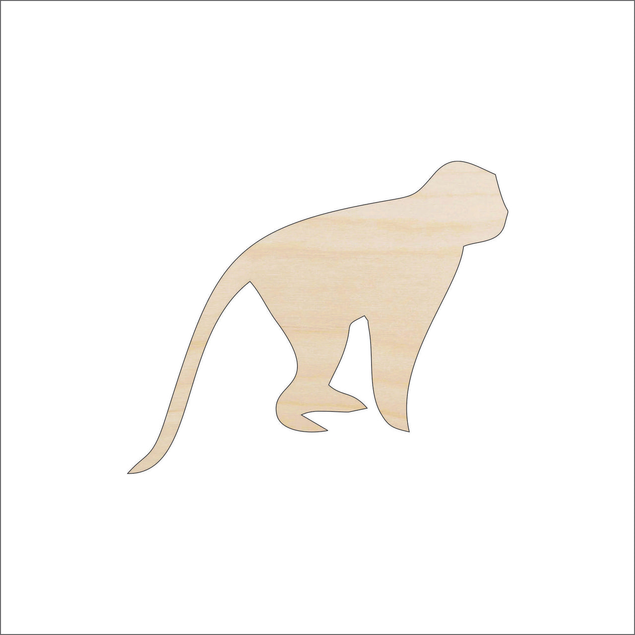 Monkey Wood Craft Shape – Laser Cut Baltic Birch Unfinished DIY Wood Art Supplies APE7 - The Wood Shape Store