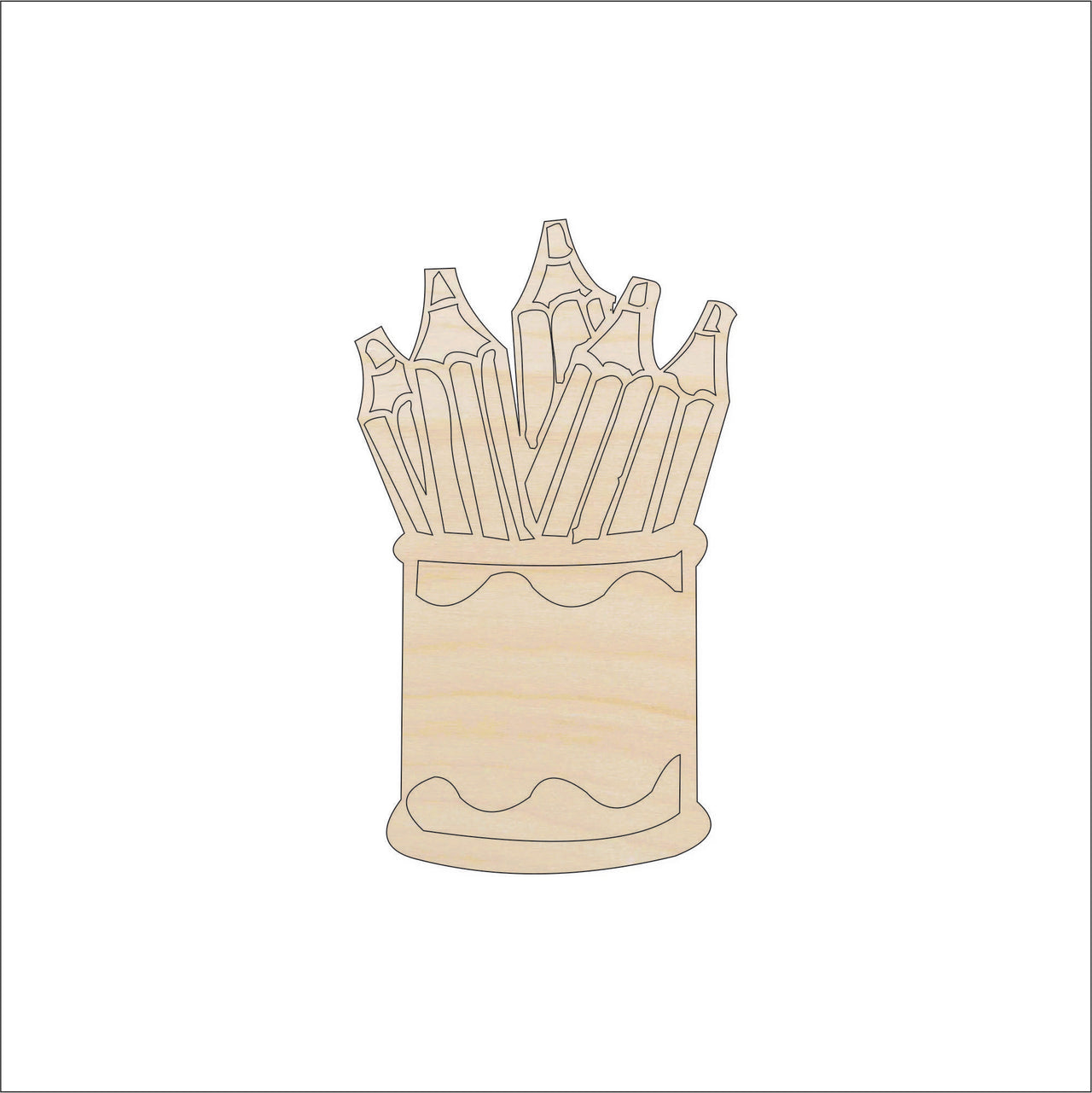 Can of Crayons Wood Craft Shape – Laser Cut Baltic Birch Unfinished DIY Wood Art Supplies ART10 - The Wood Shape Store