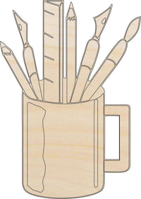 Art Tools Wood Craft Shape – Laser Cut Baltic Birch Unfinished DIY Wood Art Supplies ART9 - The Wood Shape Store