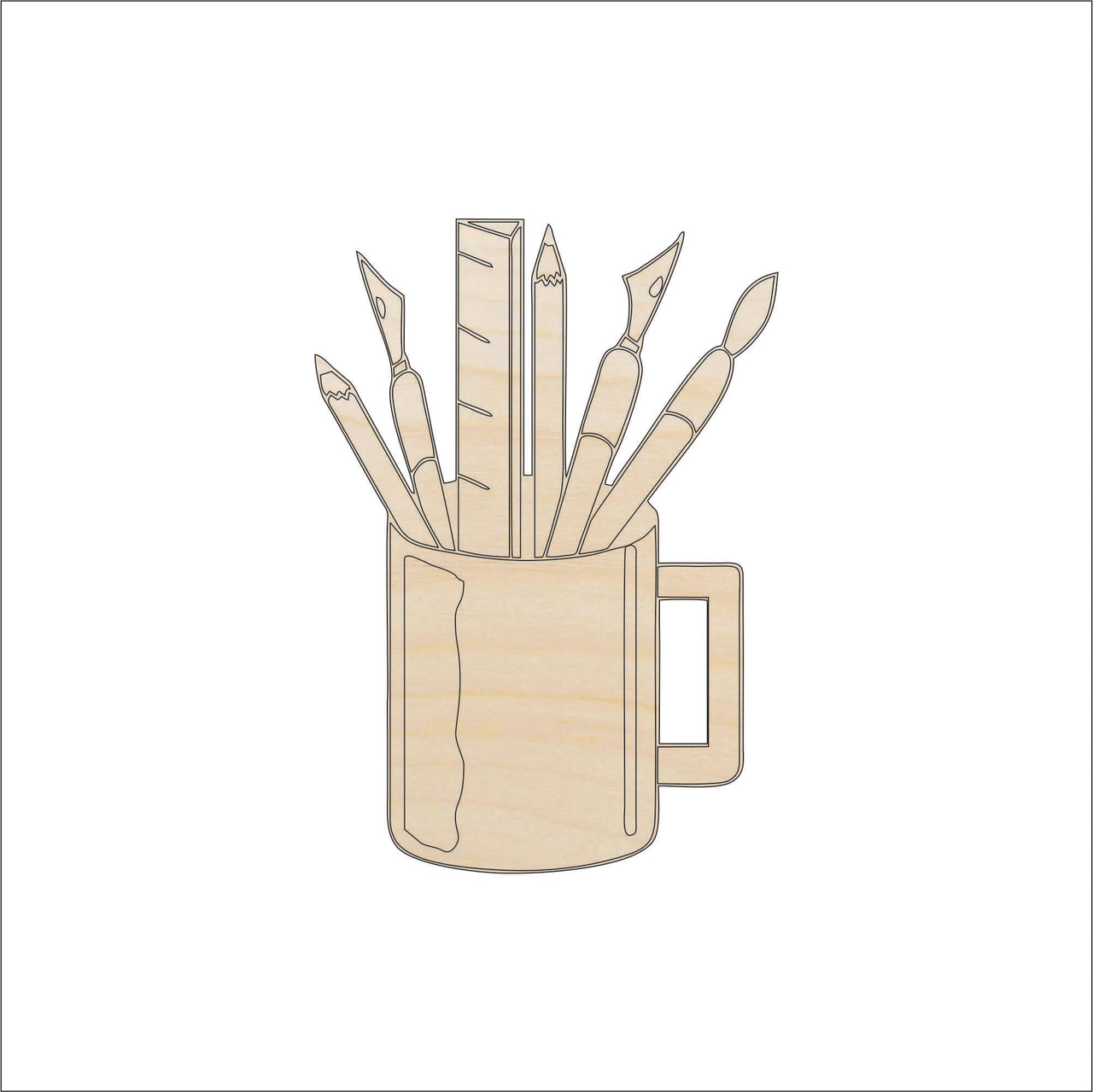 Art Tools Wood Craft Shape – Laser Cut Baltic Birch Unfinished DIY Wood Art Supplies ART9 - The Wood Shape Store