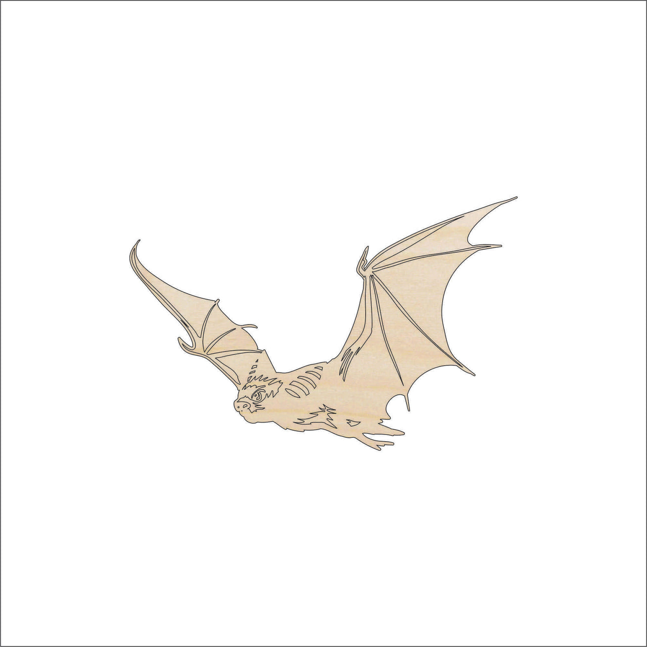 Flying Bat Wood Craft Shape – Laser Cut Baltic Birch Unfinished DIY Wood Art Supplies BAT21 - The Wood Shape Store