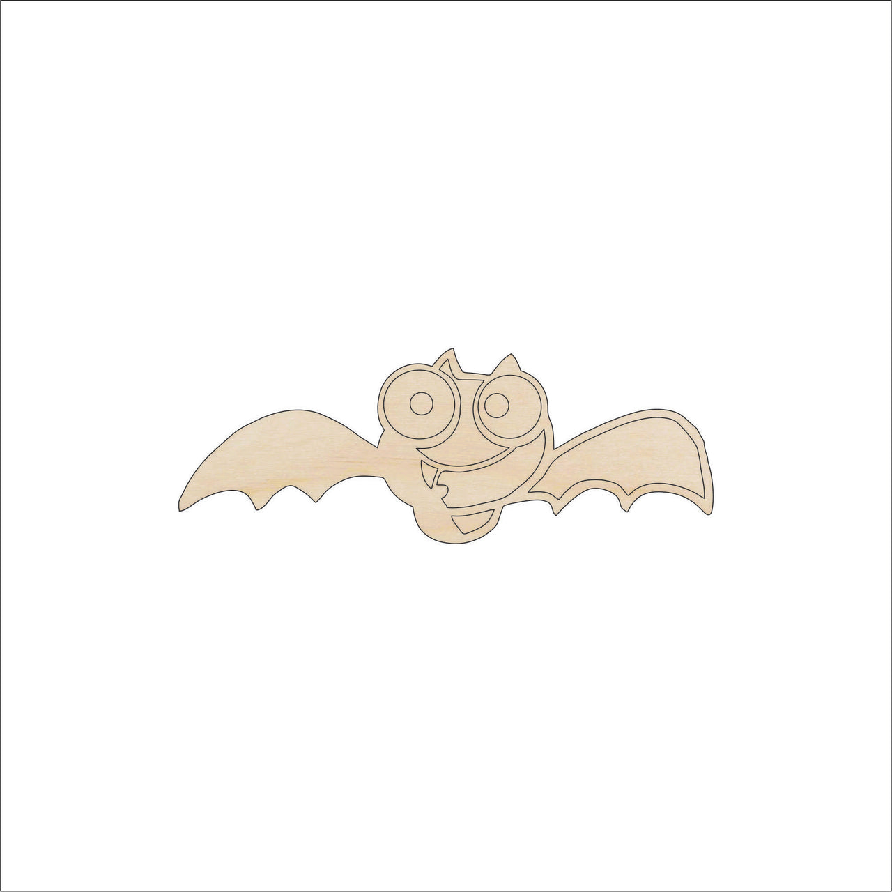 Flying Bat Wood Craft Shape – Laser Cut Baltic Birch Unfinished DIY Wood Art Supplies BAT3 - The Wood Shape Store