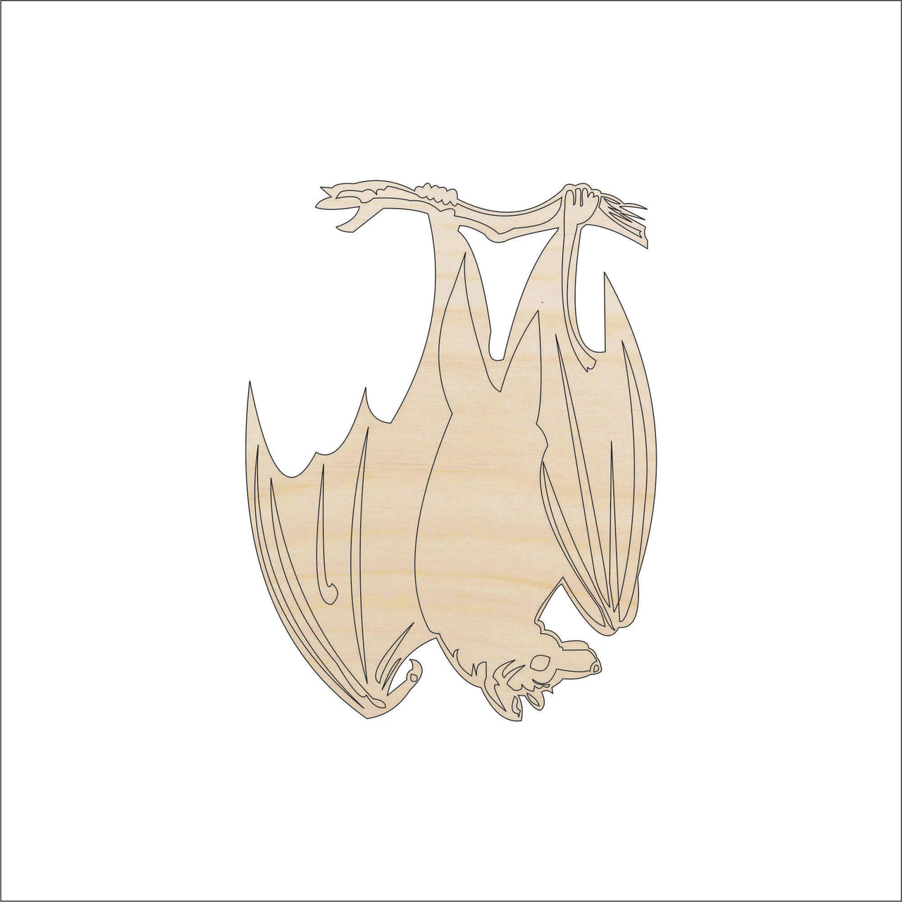 Hanging Bat Wood Craft Shape – Laser Cut Baltic Birch Unfinished DIY Wood Art Supplies BAT6 - The Wood Shape Store
