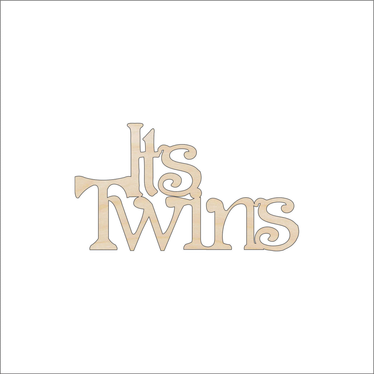 Twin Baby Wood Craft Shape – Laser Cut Baltic Birch Unfinished DIY Wood Art Supplies BBY15 - The Wood Shape Store