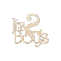 It's Two Boys Baby Sign Wood Craft Shape – Laser Cut Baltic Birch Unfinished DIY Wood Art Supplies BBY16 - The Wood Shape Store
