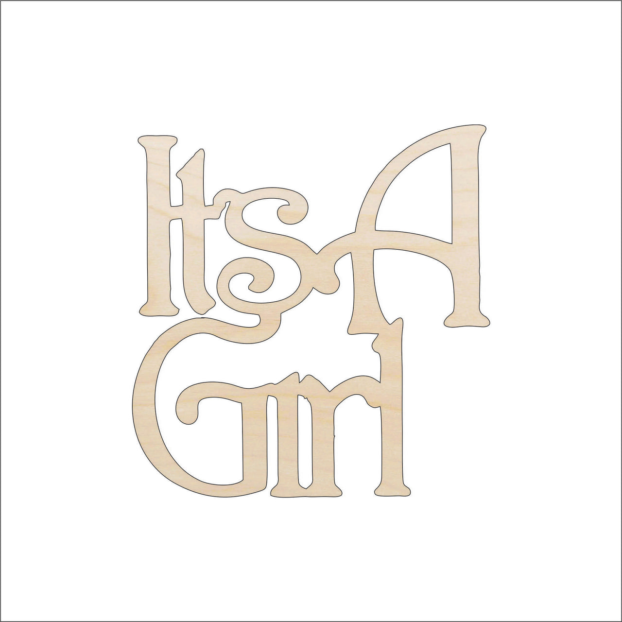 Baby Girl Wood Craft Shape – Laser Cut Baltic Birch Unfinished DIY Wood Art Supplies BBY26 - The Wood Shape Store