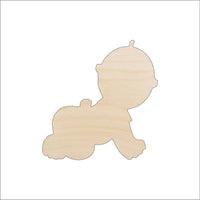 Crawling Baby Wood Craft Shape – Laser Cut Baltic Birch Unfinished DIY Wood Art Supplies BBY28 - The Wood Shape Store