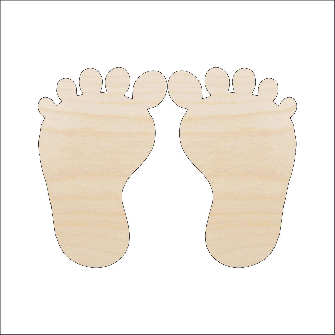 Baby Feet Wood Craft Shape – Laser Cut Baltic Birch Unfinished DIY Wood Art Supplies BBY2 - The Wood Shape Store