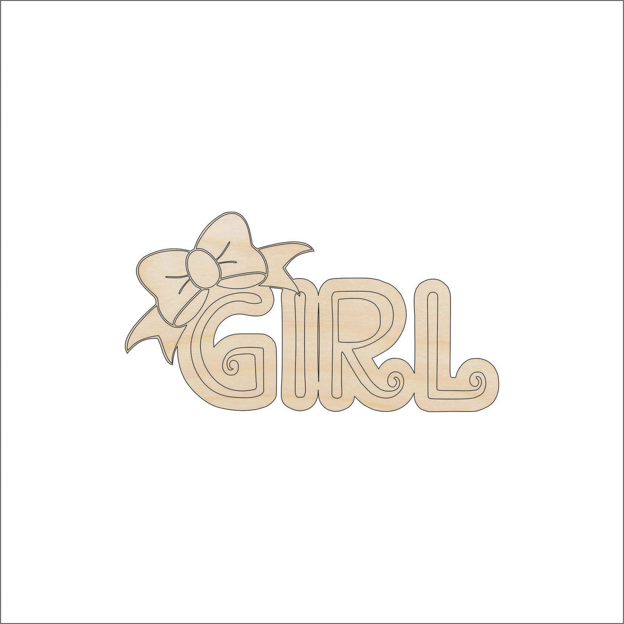 Baby Girl Wood Craft Shape – Laser Cut Baltic Birch Unfinished DIY Wood Art Supplies BBY37 - The Wood Shape Store