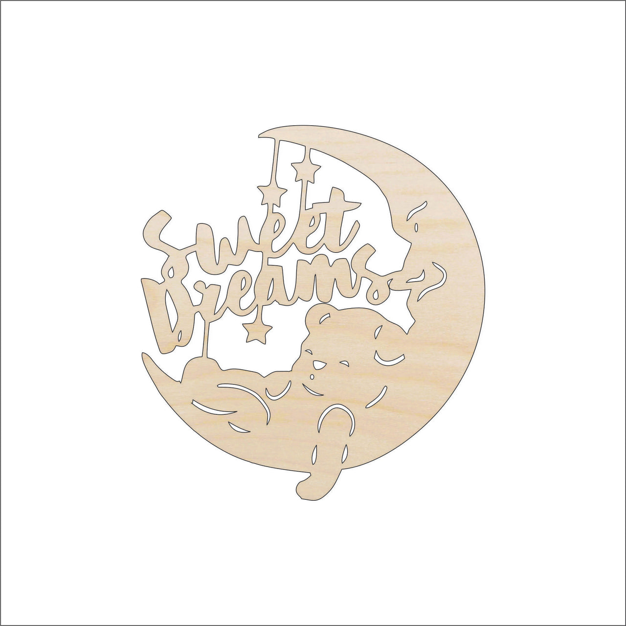 Baby Moon Sign Wood Craft Shape – Laser Cut Baltic Birch Unfinished DIY Wood Art Supplies BBY43 - The Wood Shape Store