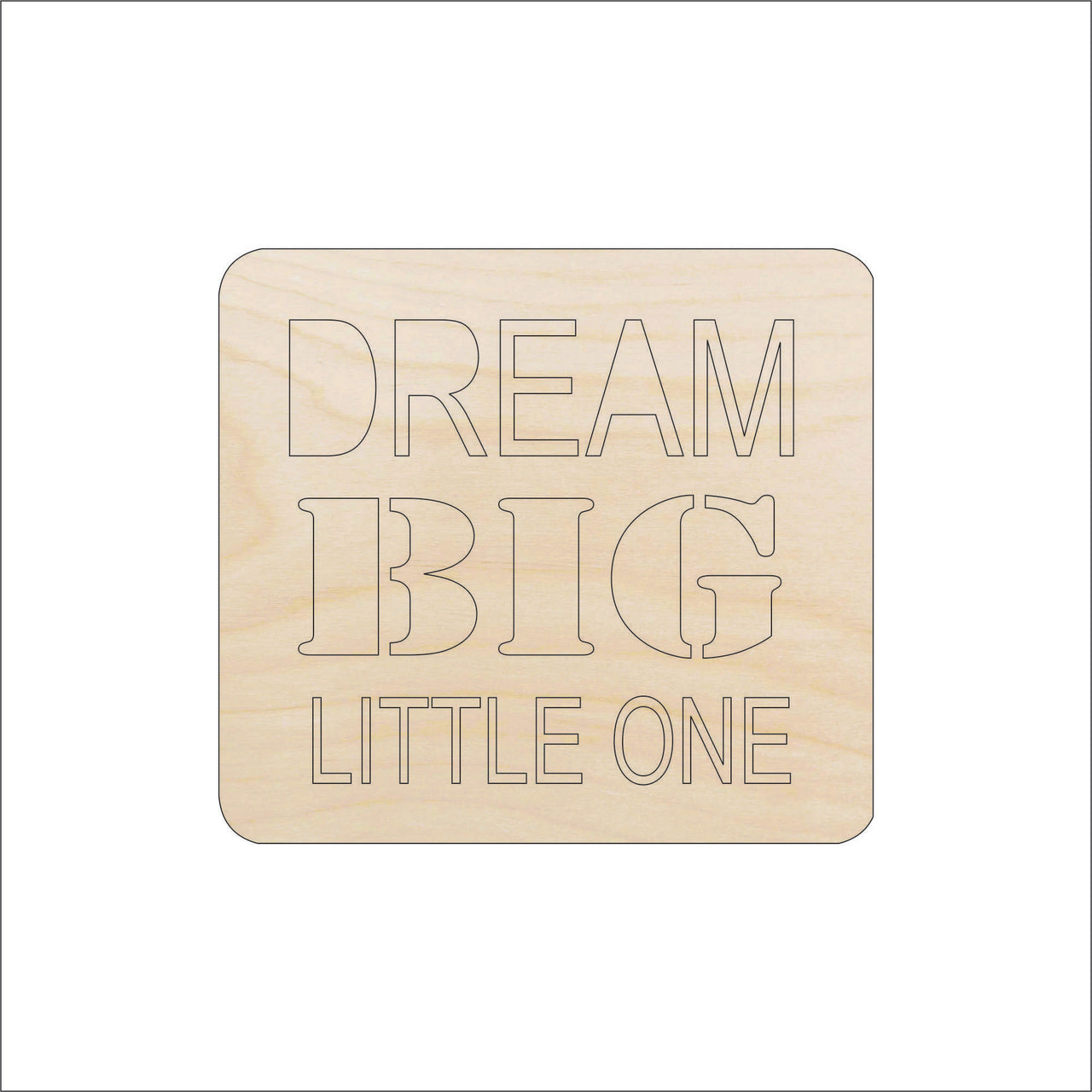 Dream Baby Wood Craft Shape – Laser Cut Baltic Birch Unfinished DIY Wood Art Supplies BBY44 - The Wood Shape Store
