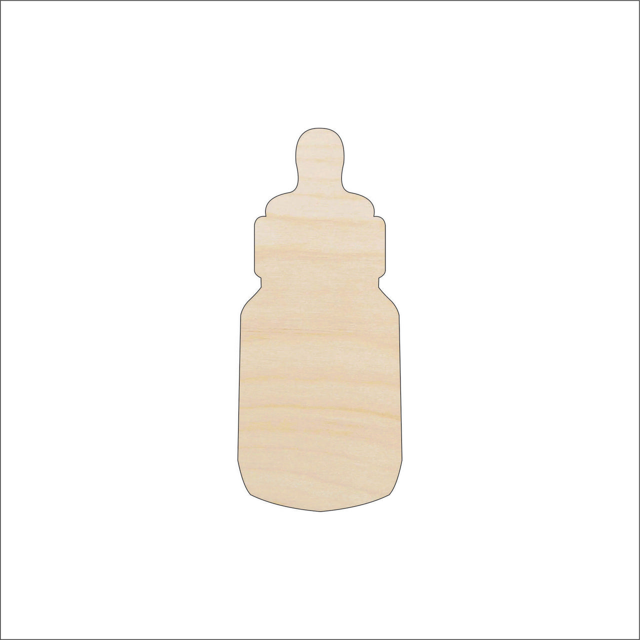 Baby Bottle Wood Craft Shape – Laser Cut Baltic Birch Unfinished DIY Wood Art Supplies BBY45 - The Wood Shape Store
