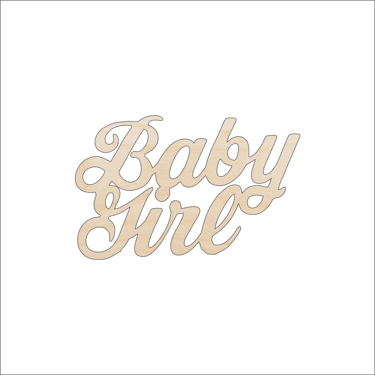 Baby Girl Wood Craft Shape – Laser Cut Baltic Birch Unfinished DIY Wood Art Supplies BBY46 - The Wood Shape Store