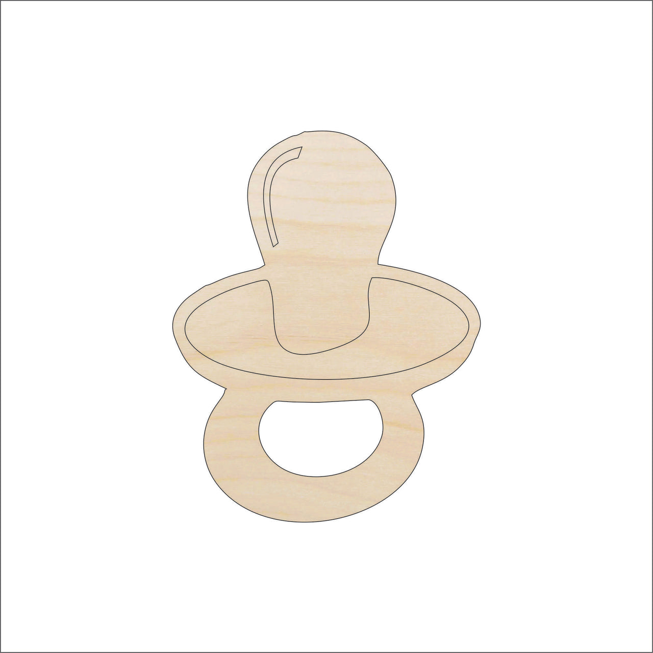 Baby Pacifier Wood Craft Shape – Laser Cut Baltic Birch Unfinished DIY Wood Art Supplies BBY49 - The Wood Shape Store