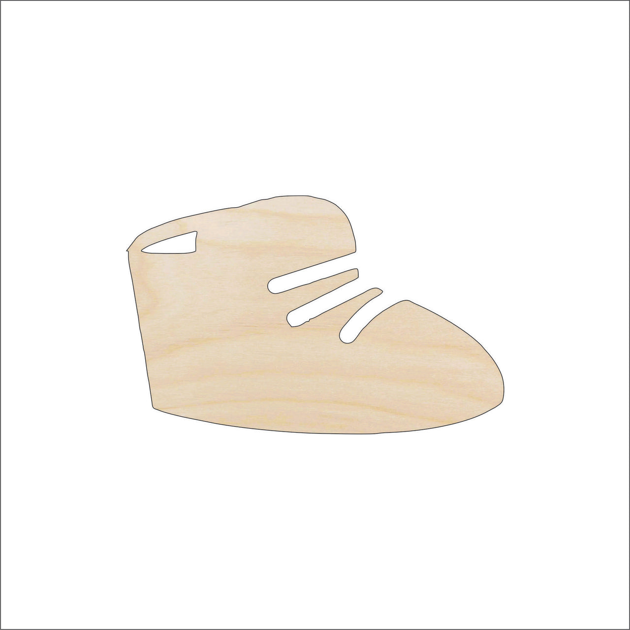 Baby Bootie Wood Craft Shape – Laser Cut Baltic Birch Unfinished DIY Wood Art Supplies BBY4 - The Wood Shape Store