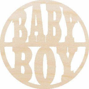 Baby Boy Sign Wood Craft Shape – Laser Cut Baltic Birch Unfinished DIY Wood Art Supplies BBY50 - The Wood Shape Store
