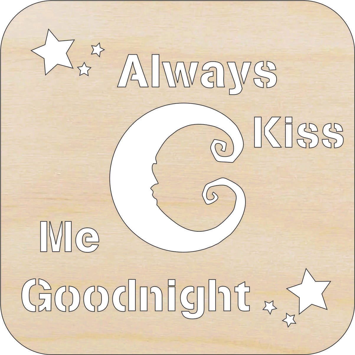 Kiss Me Sign Wood Craft Shape Laser Cut Baltic Birch Unfinished DIY Wood Art Supplies - BBY58 - The Wood Shape Store