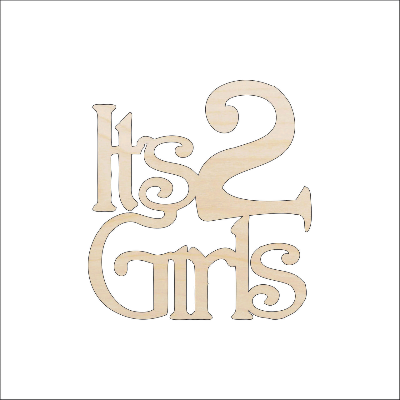 Twin Baby Sign Wood Craft Shape – Laser Cut Baltic Birch Unfinished DIY Wood Art Supplies BBY5 - The Wood Shape Store