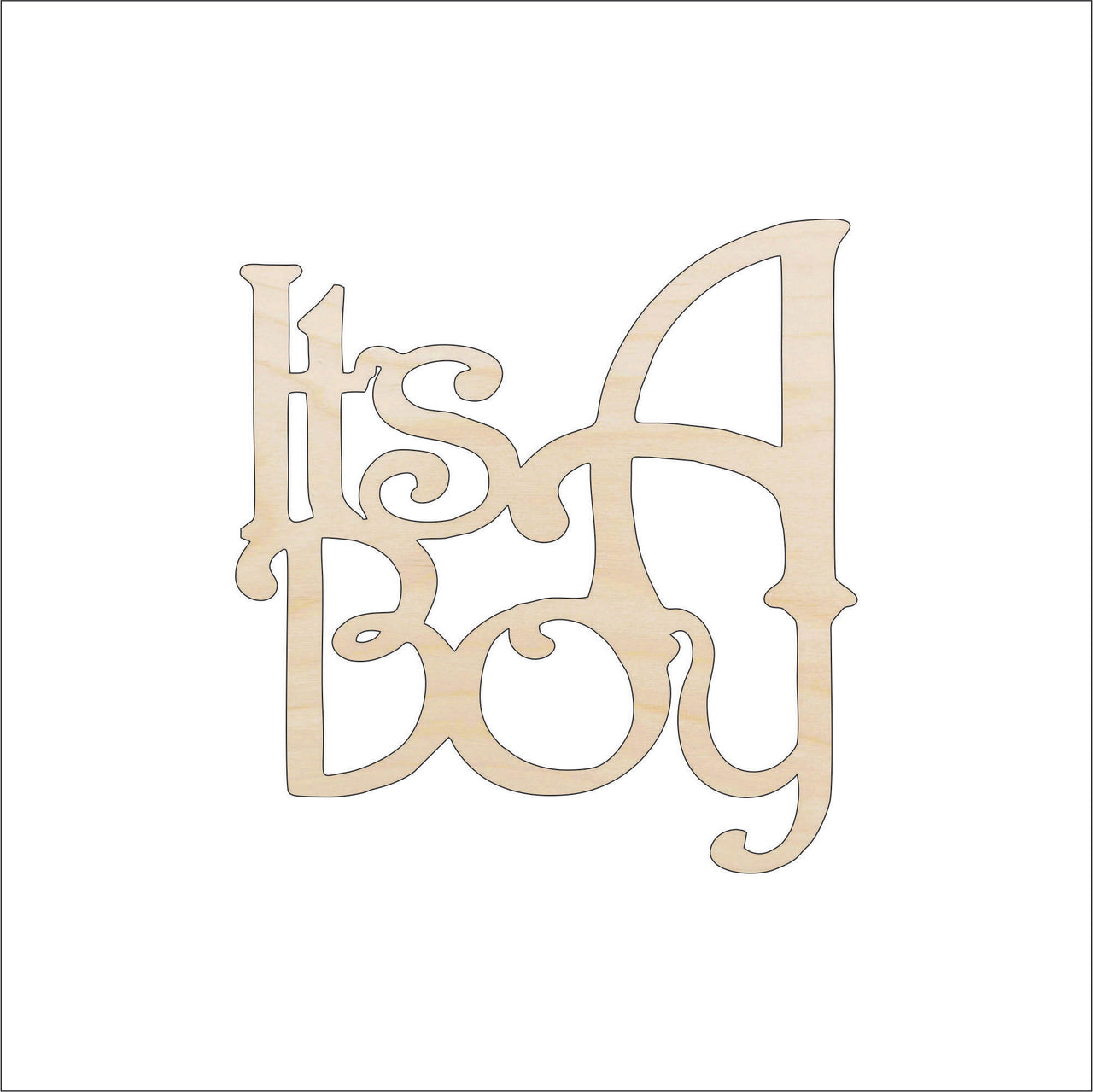 Baby Boy Sign Wood Craft Shape – Laser Cut Baltic Birch Unfinished DIY Wood Art Supplies BBY6 - The Wood Shape Store