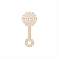 Baby Rattle Wood Craft Shape – Laser Cut Baltic Birch Unfinished DIY Wood Art Supplies BBY7 - The Wood Shape Store
