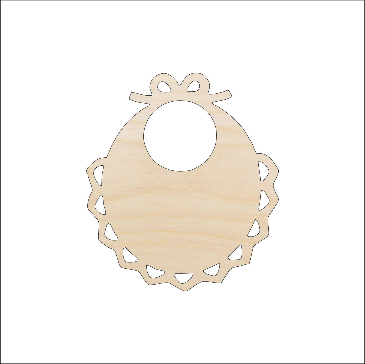Baby Bib Wood Craft Shape – Laser Cut Baltic Birch Unfinished DIY Wood Art Supplies BBY9 - The Wood Shape Store