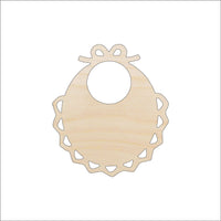 Baby Bib Wood Craft Shape – Laser Cut Baltic Birch Unfinished DIY Wood Art Supplies BBY9 - The Wood Shape Store