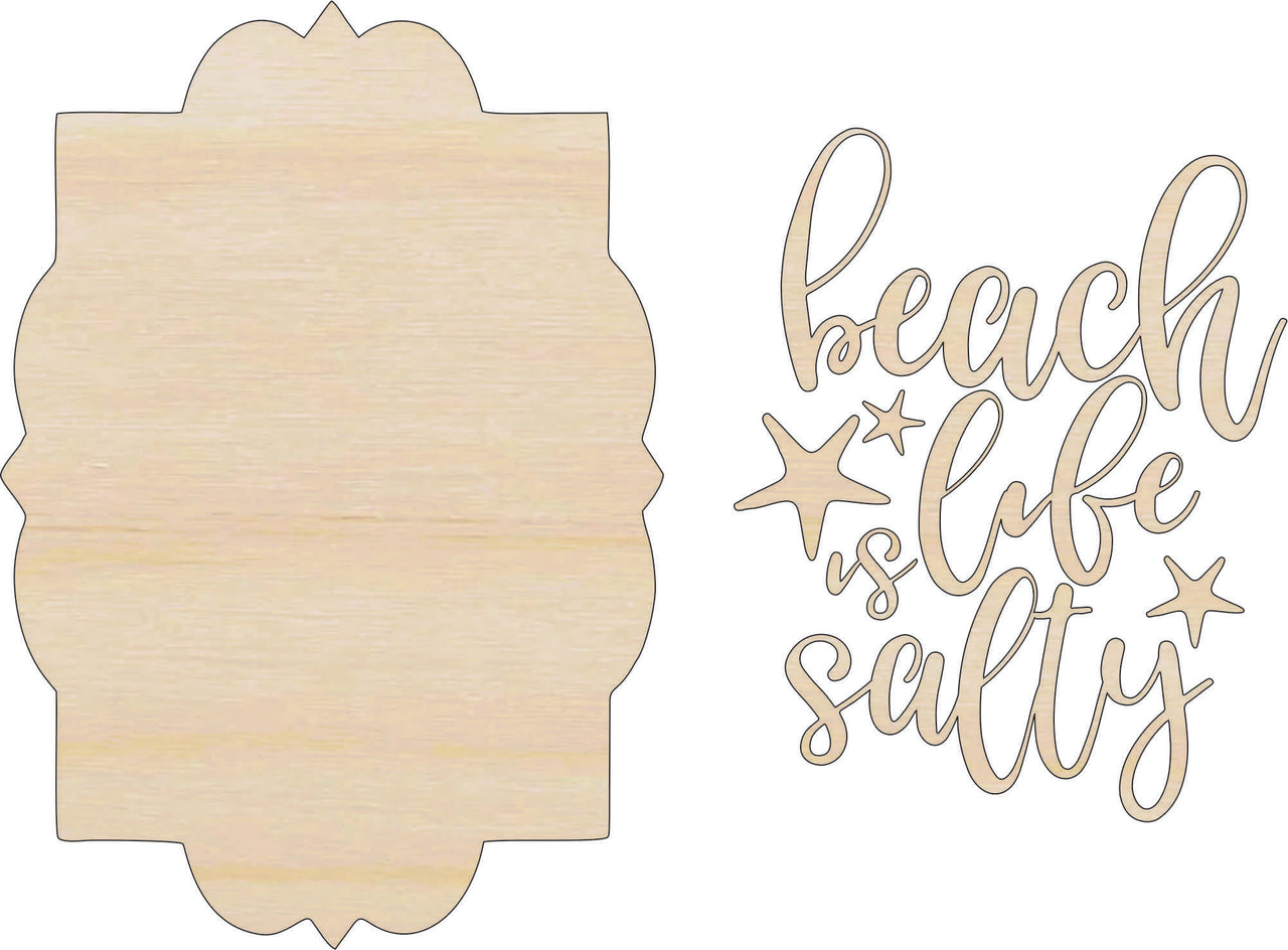 Beach Life 3D Laser Cut Door Sign – Baltic Birch Wood Craft Supplies | DIY Kit BC100 - The Wood Shape Store