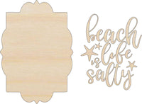 Beach Life 3D Laser Cut Door Sign – Baltic Birch Wood Craft Supplies | DIY Kit BC100 - The Wood Shape Store