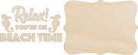 Beach Relax 3D Laser Cut Door Sign – Baltic Birch Wood Craft Supplies | DIY Kit BC102 - The Wood Shape Store