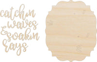 Catching Waves 3D Laser Cut Door Sign – Baltic Birch Wood Craft Supplies | DIY Kit BC104 - The Wood Shape Store