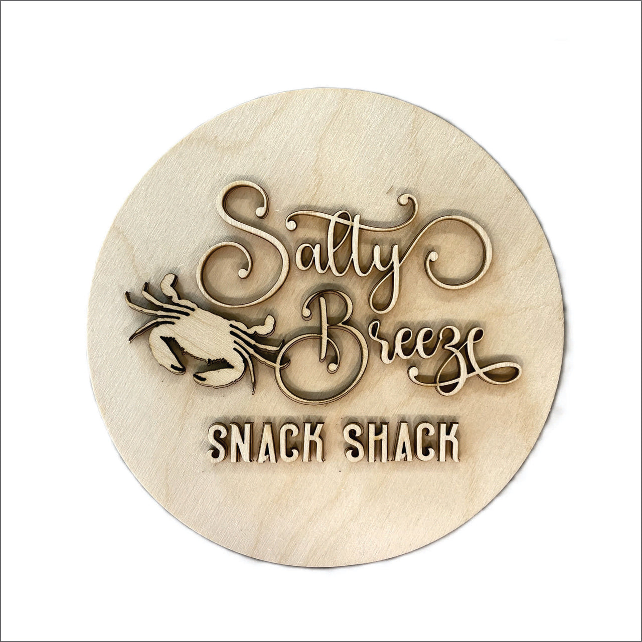 Crab Shack 3D Laser Cut Door Sign – Baltic Birch Wood Craft Supplies | DIY Kit BC107 - The Wood Shape Store