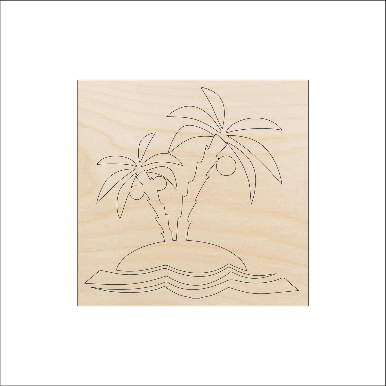 Palm Tree Wood Craft Shape – Laser Cut Baltic Birch Unfinished DIY Wood Art Supplies BCH10 - The Wood Shape Store