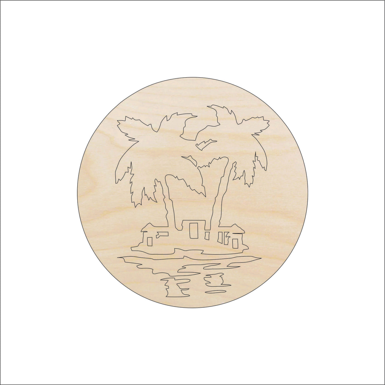 Palm Tree Wood Craft Shape – Laser Cut Baltic Birch Unfinished DIY Wood Art Supplies BCH11 - The Wood Shape Store