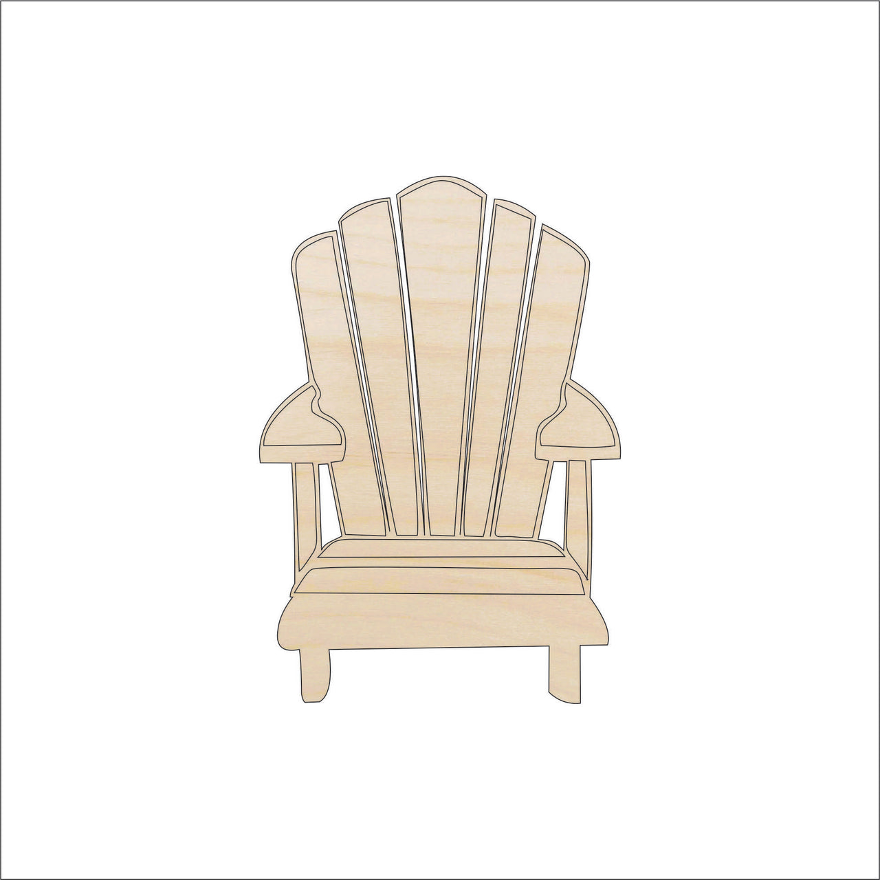 Chair Adirondack Wood Craft Shape – Laser Cut Baltic Birch Unfinished DIY Wood Art Supplies BCH13 - The Wood Shape Store