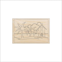 Beach Wood Craft Shape – Laser Cut Baltic Birch Unfinished DIY Wood Art Supplies BCH19 - The Wood Shape Store