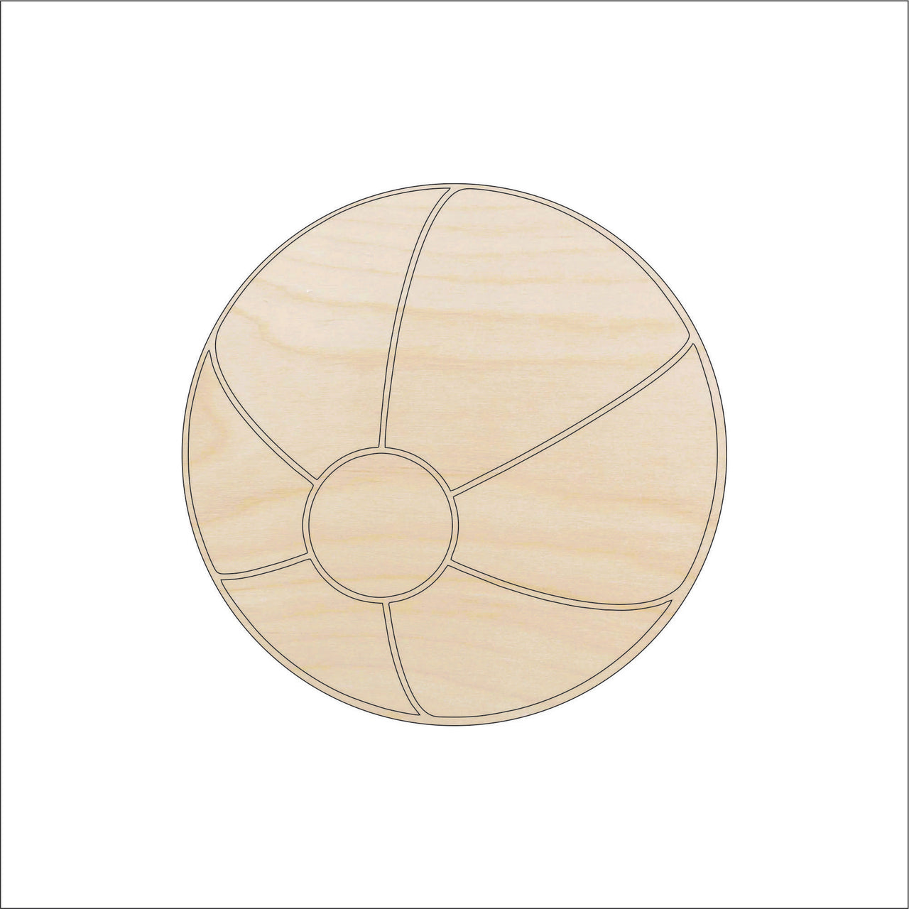 Beach Ball Wood Craft Shape – Laser Cut Baltic Birch Unfinished DIY Wood Art Supplies BCH26 - The Wood Shape Store