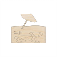 Beach Umbrella Wood Craft Shape – Laser Cut Baltic Birch Unfinished DIY Wood Art Supplies BCH6 - The Wood Shape Store