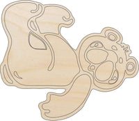 Teddy Bear Wood Craft Shape – Laser Cut Baltic Birch Unfinished DIY Wood Art Supplies BER79 - The Wood Shape Store