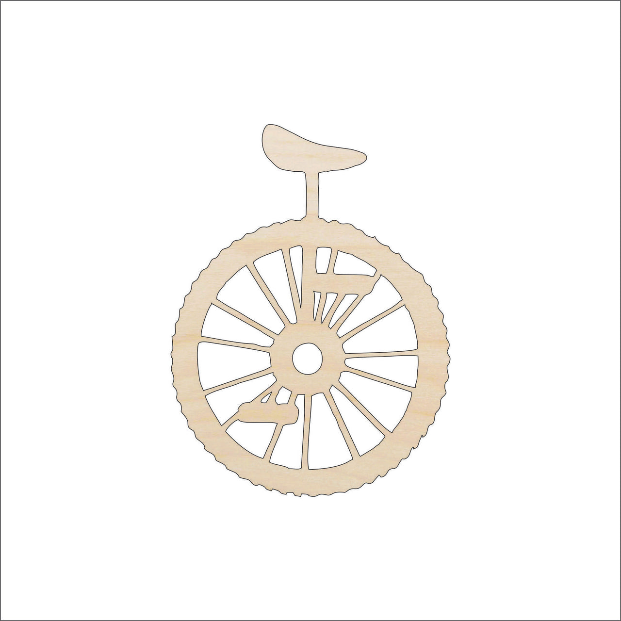 Unicycle Wood Craft Shape – Laser Cut Baltic Birch Unfinished DIY Wood Art Supplies BIK13 - The Wood Shape Store