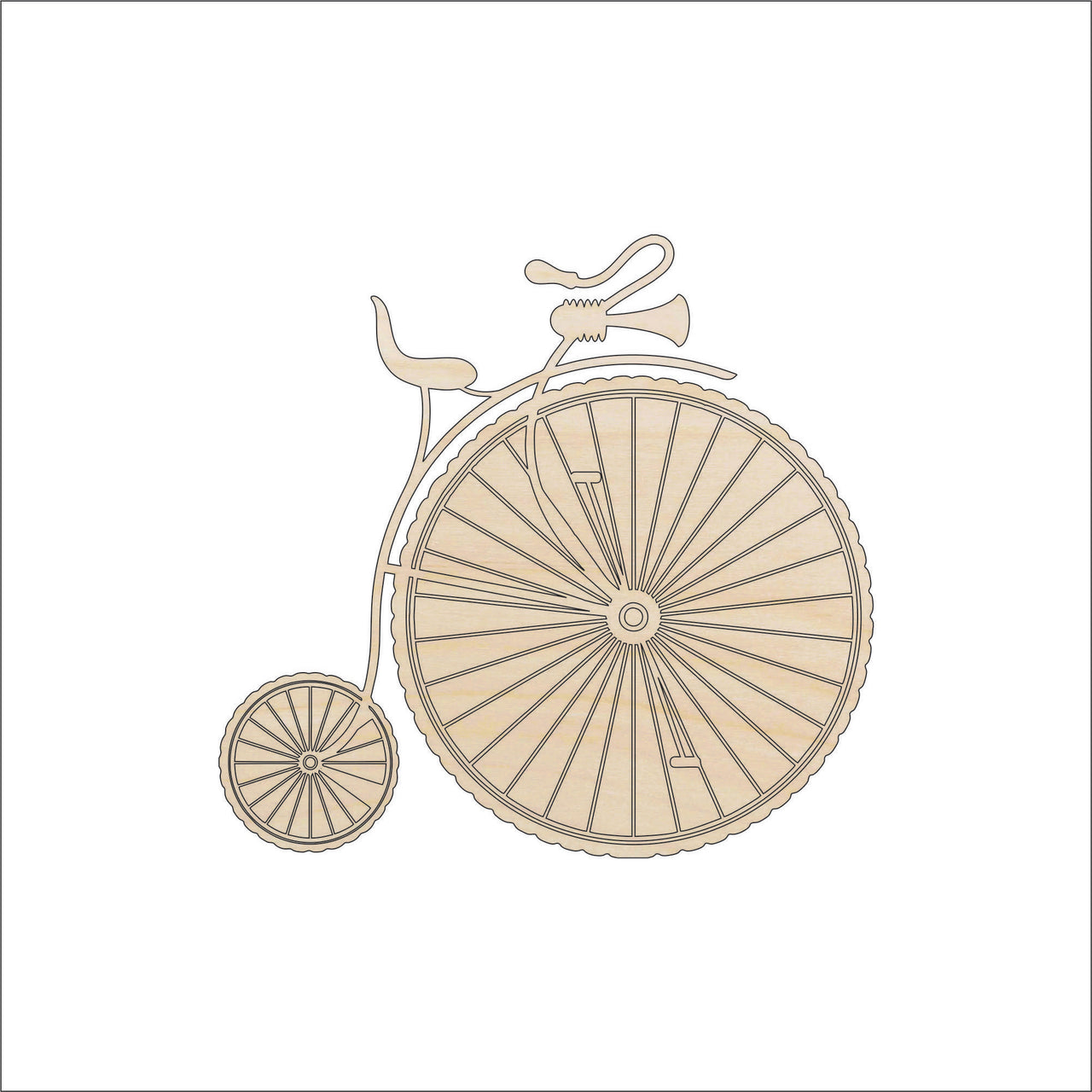Penny Farthing Wood Craft Shape – Laser Cut Baltic Birch Unfinished DIY Wood Art Supplies BIK14 - The Wood Shape Store