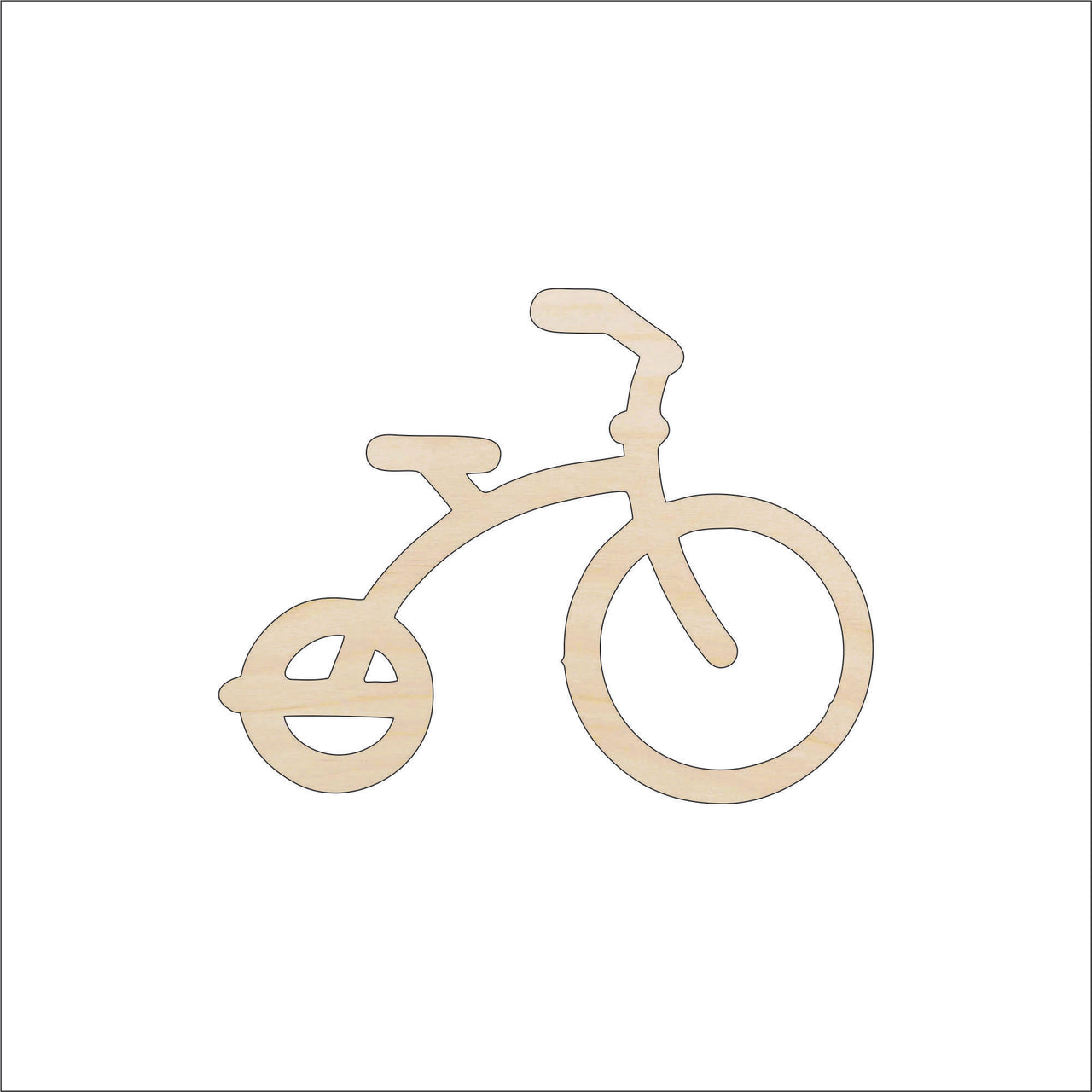 Tricycle Wood Craft Shape – Laser Cut Baltic Birch Unfinished DIY Wood Art Supplies BIK15 - The Wood Shape Store