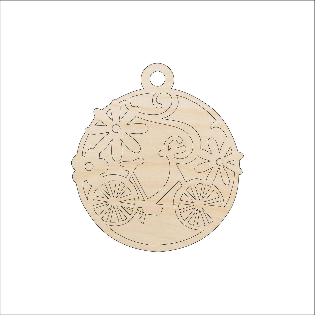 Bicycle Wood Craft Shape – Laser Cut Baltic Birch Unfinished DIY Wood Art Supplies BIK17 - The Wood Shape Store