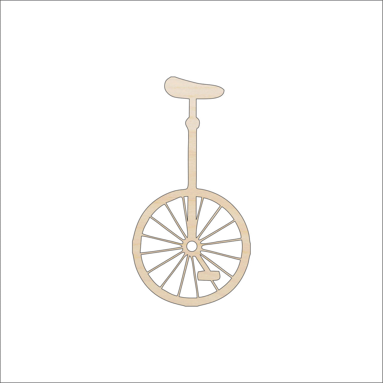 Unicycle Bicycle Wood Craft Shape – Laser Cut Baltic Birch Unfinished DIY Wood Art Supplies BIK2 - The Wood Shape Store